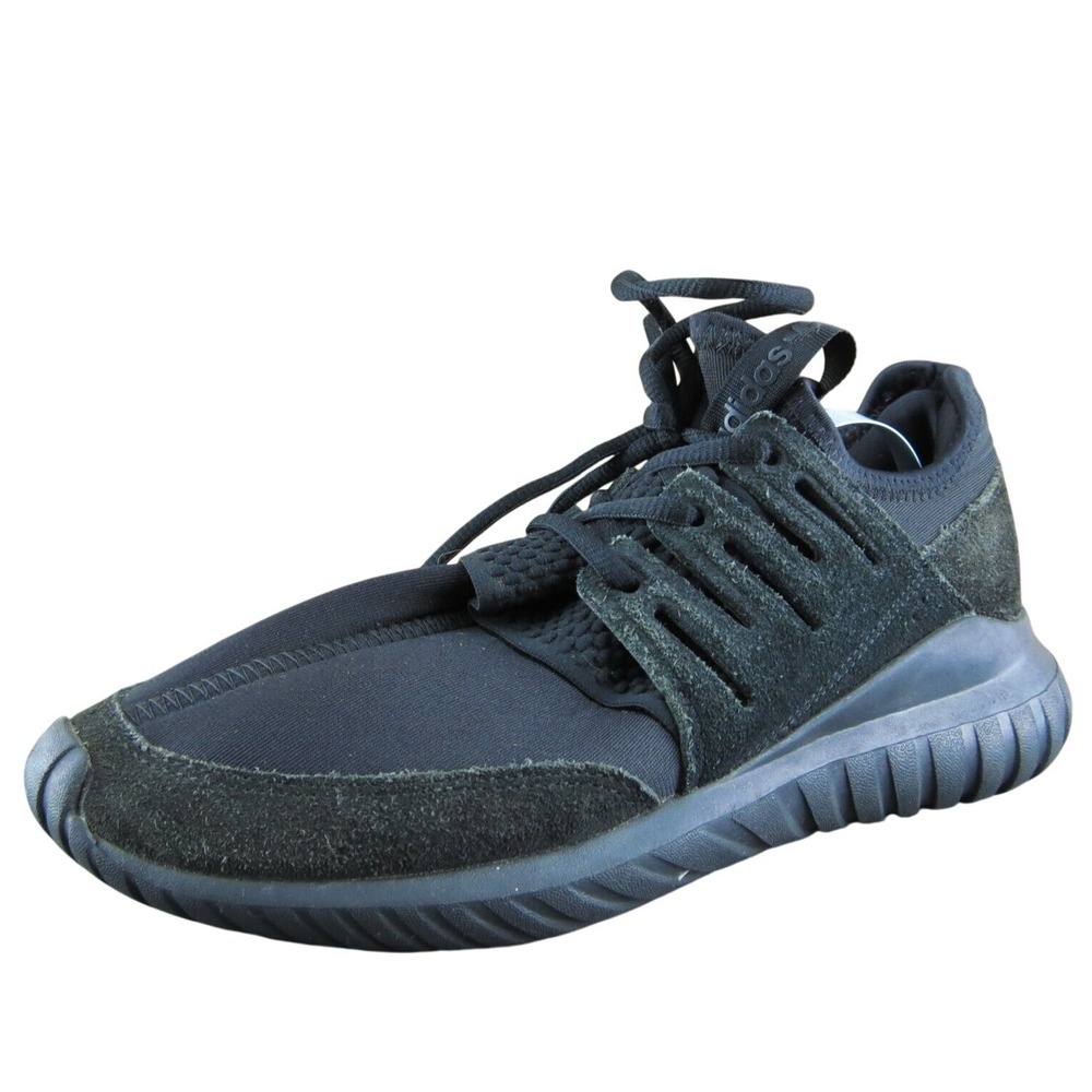 adidas Tubular Radial Core Men Sneaker Shoes Black Leather Lace Up Size 6 Medium